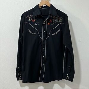 Vintage Kennington Embroidered Cowboy‎ Shirt M